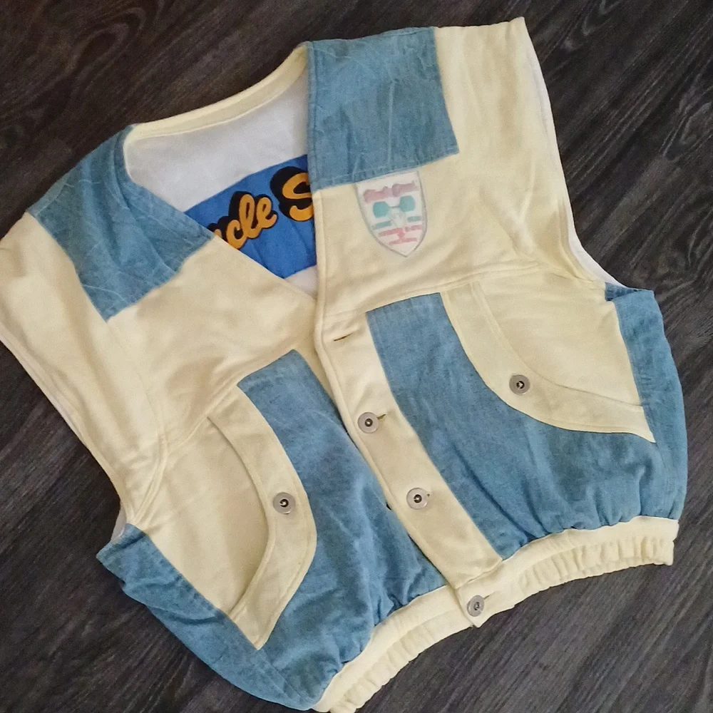 80s vintage Uncle Sam lifting bodybuilding gym streetwear vest L - Picture 2 of 14